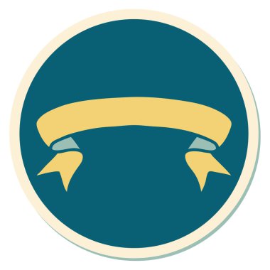 Dövme çıkartması geleneksel bir pankart stiliyle