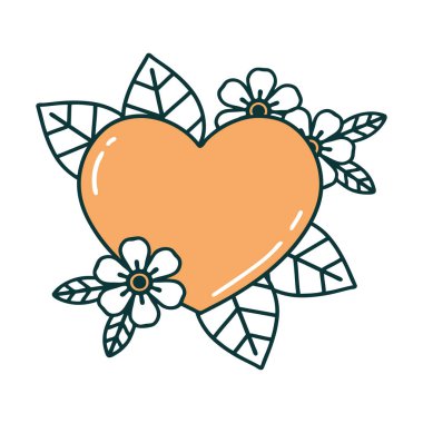 Botanik bir kalbin ikonik dövme görüntüsü