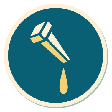 Geleneksel demir çivi stili dövme çıkartması