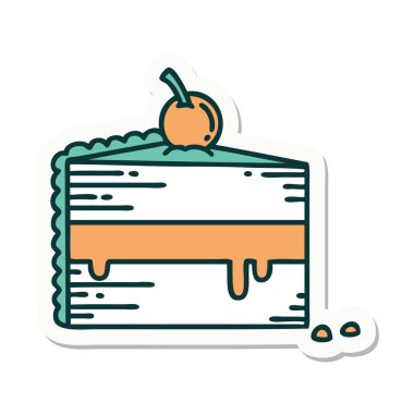 Dövme etiketi geleneksel pasta dilimi tarzında.