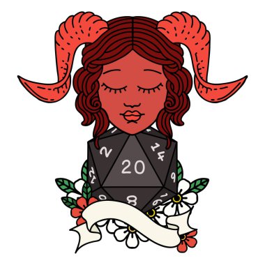 Retro Dövme Biçimi tiefling karakter yüzü