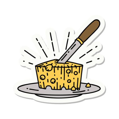 Dövme stili peynir etiketi.