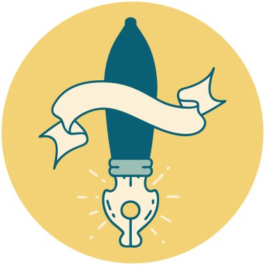 Dövme stili dolma kalemin simgesi