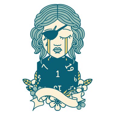 Retro Dövme Tarzı Ağlayan İnsan D20 ruloyla