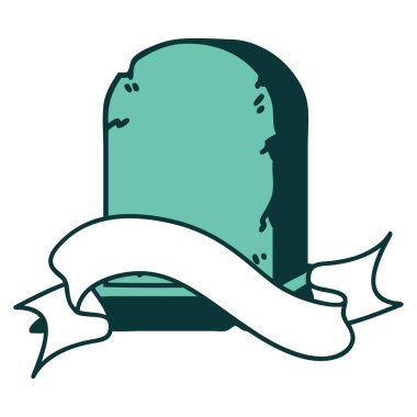 Mezar taşının bayrağıyla geleneksel dövme