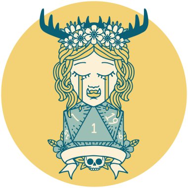 Retro Dövme Tarzı Ağlayan Ork Druid karakteri