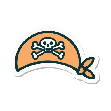 Geleneksel korsan başörtüsü stili dövme çıkartması.