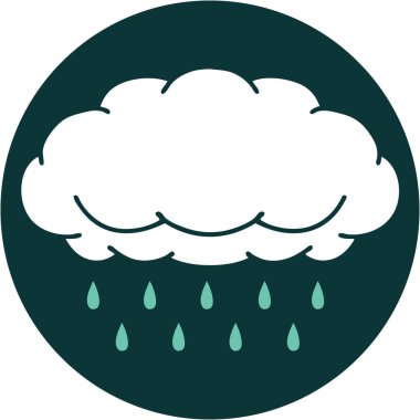 Yağmur yağan bir bulutun ikonik dövme şekli