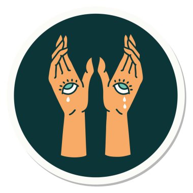 Geleneksel mistik eller stiliyle dövme çıkartması