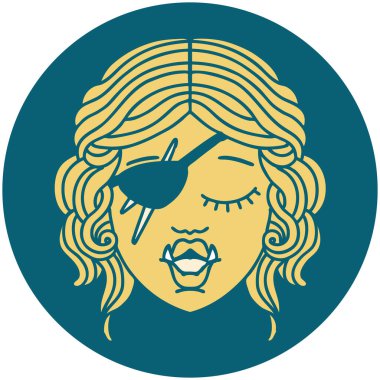 Retro Dövme Biçimli Ork karakter yüzü