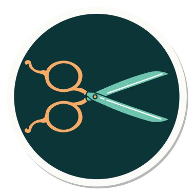 Geleneksel berber makas stili dövme çıkartması