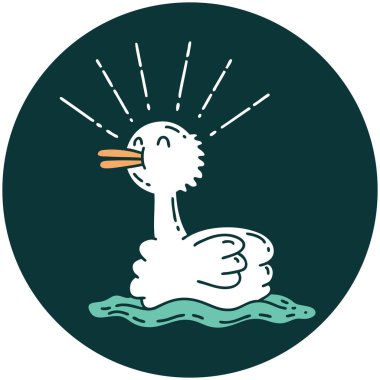 Yüzen ördek dövmesi ikonu