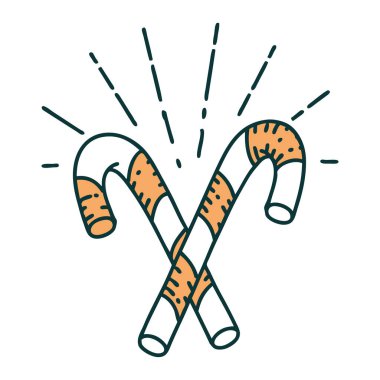 Geleneksel dövme stili baston şekerlemeleri.