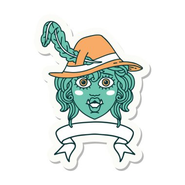 Sancaklı bir Ork ozan karakterinin etiketi