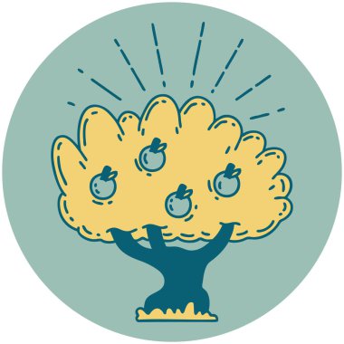 Dövme stili elma ağacının simgesi