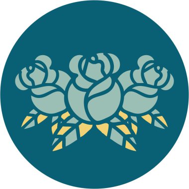 Bir buket çiçeğin ikonik dövme görüntüsü