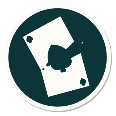 Dövme çıkartması geleneksel stil yırtık bir kart