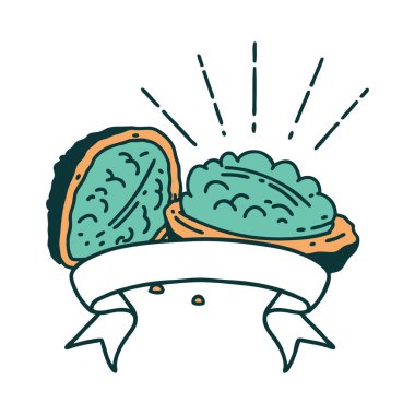 Dövme stili ceviz kabuklu parşömen.