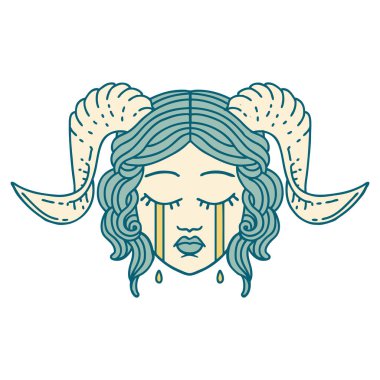 Retro Dövme Biçimi ağlama kiremit yüzlü