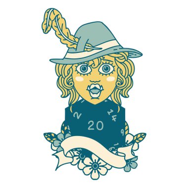 Retro Dövme Tarzı. 20 zarlı yarım ork ozanı şarkısı.