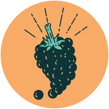 Bir demet üzüm dövmesi ikonu