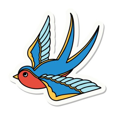 Dövme çıkartması geleneksel bir kırlangıç tarzında.