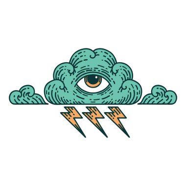 Her şeyi gören bir göz bulutunun ikonik dövme görüntüsü