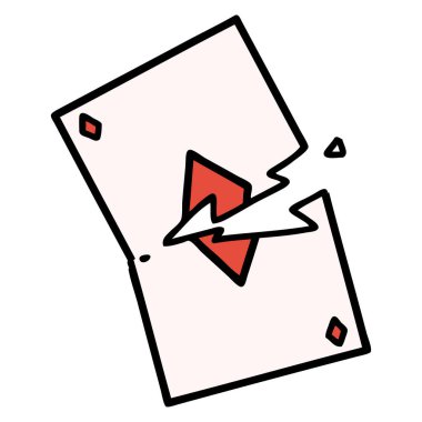 Yırtık kart şeklinde geleneksel dövme