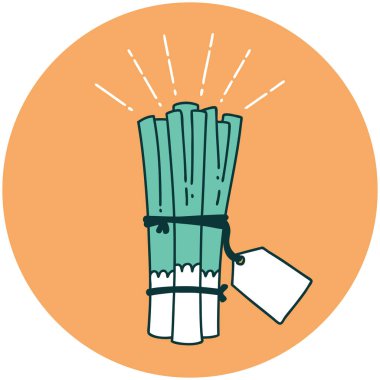 Bir demet pırasa dövmesi ikonu