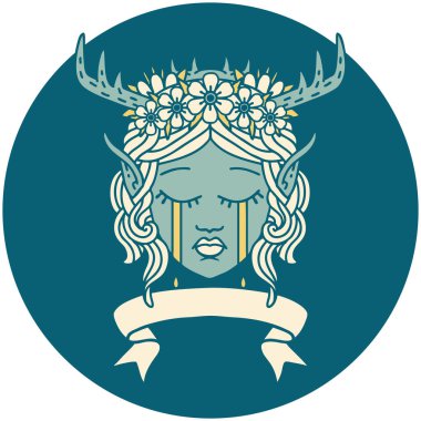 Retro Dövme Biçimli Elf Karakter Yüzü