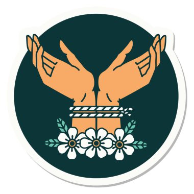 Geleneksel el yapımı dövme çıkartması.