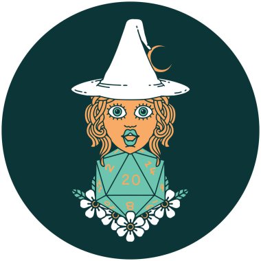 Doğal yirmilik zarlı insan cadı ikonu