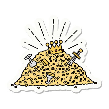 Dövme stili altın yığını çıkartması.