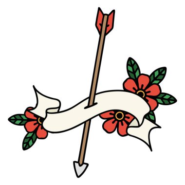 Okun bayrağıyla geleneksel dövme