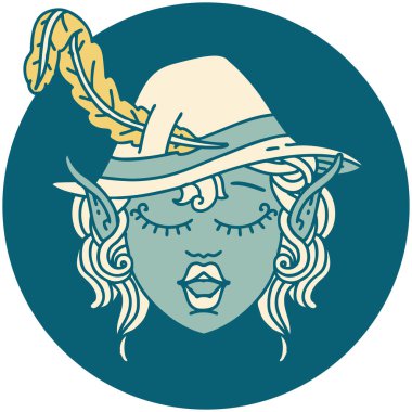 Retro Dövme Biçimi elf karakter yüzü