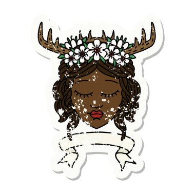 Retro Dövme Biçimli İnsan Druid karakteri