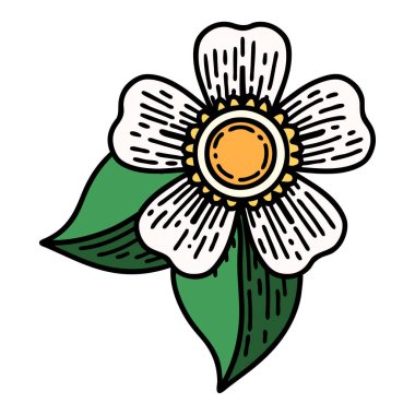 Geleneksel çiçek şeklinde dövme.