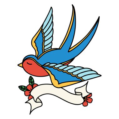 Kırlangıç sancağıyla geleneksel dövme