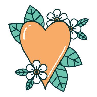 Botanik bir kalbin ikonik dövme görüntüsü