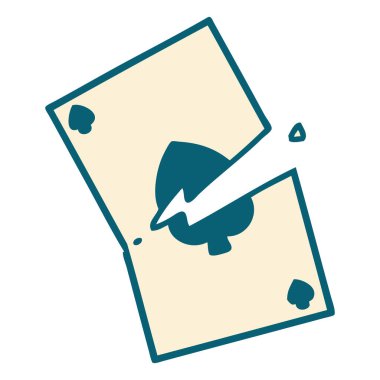 Yırtık bir kartın ikonik dövme şekli