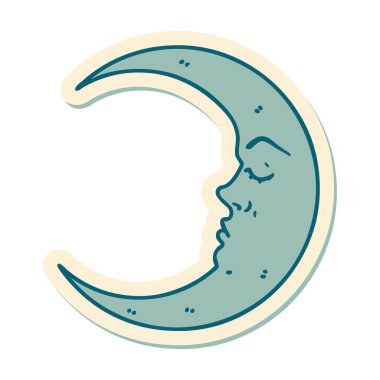 Hilal şeklinde geleneksel dövme çıkartması.