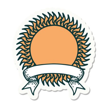 Dövme stili, güneşli bir etiket.