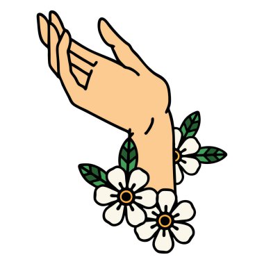 geleneksel el şeklinde dövme.