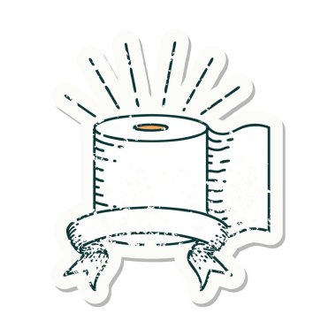 Dövme stili eski bir tuvalet kağıdı.