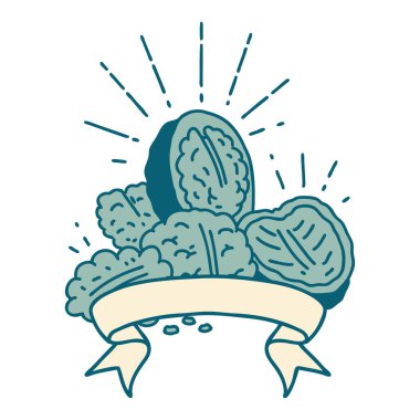 Dövme stili ceviz kabuklu parşömen.