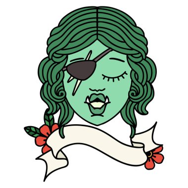 Retro Dövme Biçimli Ork karakter yüzü