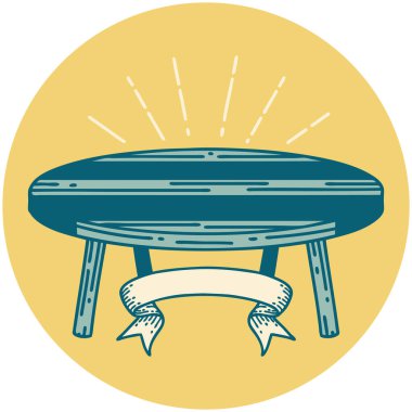 Dövme stili ahşap masanın simgesi