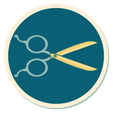 Geleneksel berber makas stili dövme çıkartması