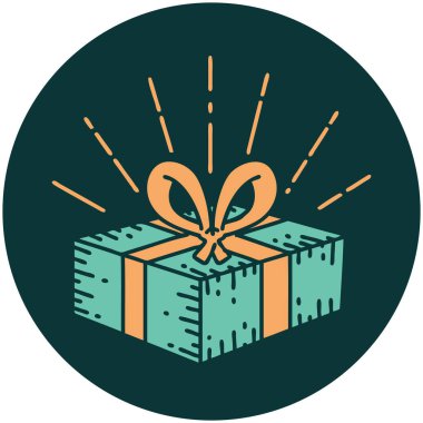 Dövme stili Noel hediyesinin simgesi