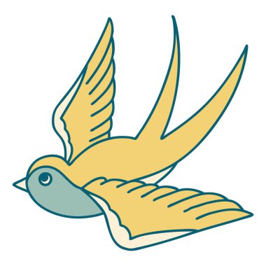 Bir kırlangıcın ikonik dövme şekli